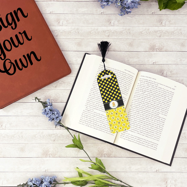 Honeycomb, Bees & Polka Dots Plastic Bookmarks - In Context