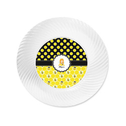 Honeycomb, Bees & Polka Dots Plastic Party Appetizer & Dessert Plates - 6" (Personalized)