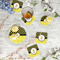 Honeycomb, Bees & Polka Dots Plastic Party Dinner Plates - In Context