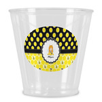 Honeycomb, Bees & Polka Dots Plastic Shot Glass (Personalized)