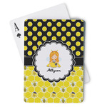 Honeycomb, Bees & Polka Dots Playing Cards (Personalized)