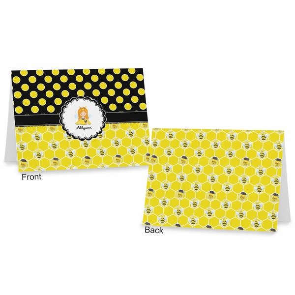 Honeycomb, Bees & Polka Dots Postcard - Front and Back