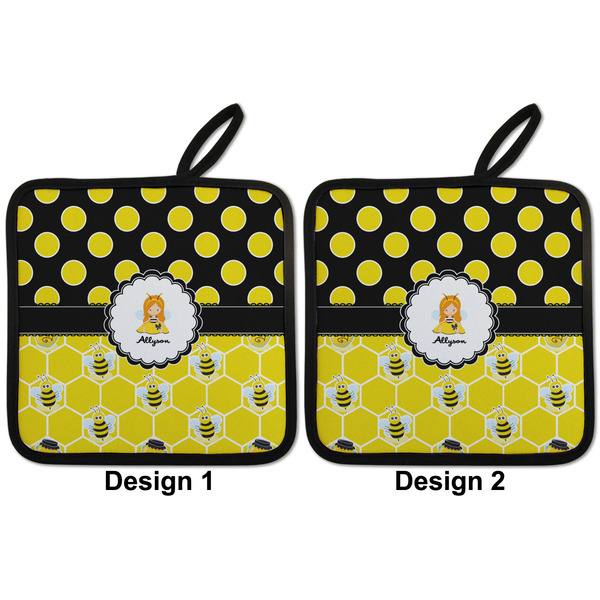 Honeycomb, Bees & Polka Dots Pot Holders - Set of 2 APPROVAL