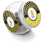 Honeycomb, Bees & Polka Dots Puppy Treat Jar (Personalized)