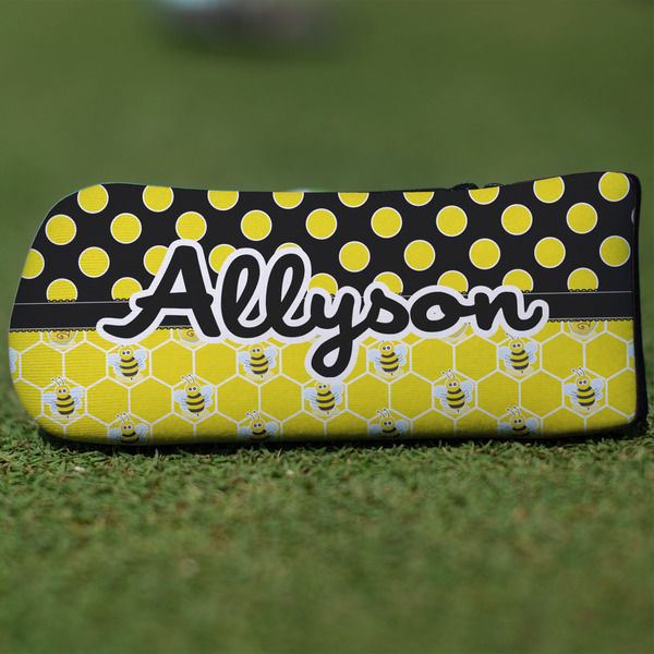 Custom Honeycomb, Bees & Polka Dots Blade Putter Cover (Personalized)