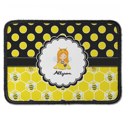 Honeycomb, Bees & Polka Dots Iron On Rectangle Patch w/ Name or Text