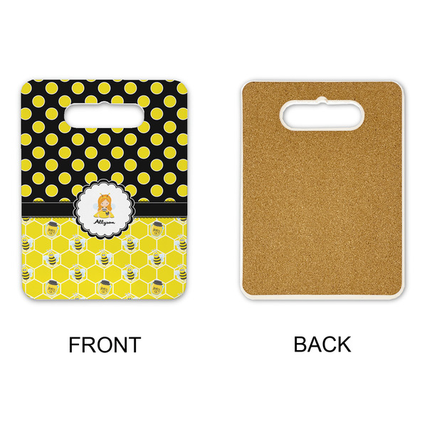 Honeycomb, Bees & Polka Dots Rectangle Trivet with Handle - APPROVAL