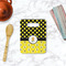 Honeycomb, Bees & Polka Dots Rectangle Trivet with Handle - LIFESTYLE