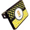 Honeycomb, Bees & Polka Dots Rectangular Car Hitch Cover w/ FRP Insert (Angle View)