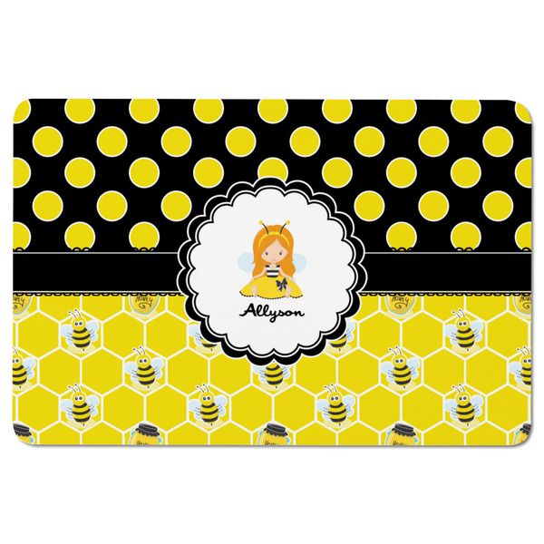 Honeycomb, Bees & Polka Dots Rectangular Fridge Magnet - FRONT