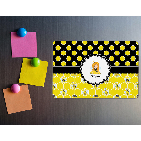 Honeycomb, Bees & Polka Dots Rectangular Fridge Magnet - LIFESTYLE