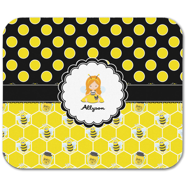 Honeycomb, Bees & Polka Dots Rectangular Mouse Pad - APPROVAL
