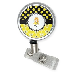 Honeycomb, Bees & Polka Dots Retractable Badge Reel (Personalized)