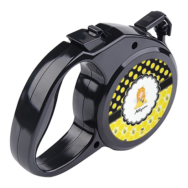 Honeycomb, Bees & Polka Dots Retractable Dog Leash - Angle