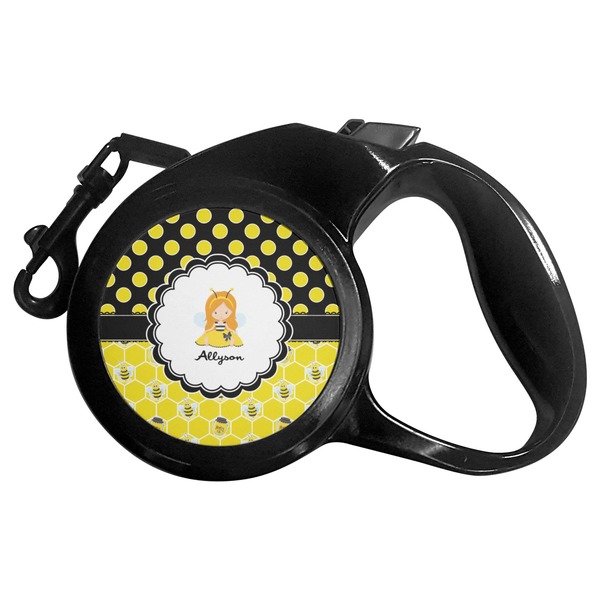 Custom Honeycomb, Bees & Polka Dots Retractable Dog Leash (Personalized)