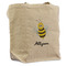 Honeycomb, Bees & Polka Dots Reusable Cotton Grocery Bag - Front View