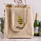 Honeycomb, Bees & Polka Dots Reusable Cotton Grocery Bag - In Context