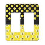 Honeycomb, Bees & Polka Dots Rocker Style Light Switch Cover - Two Switch