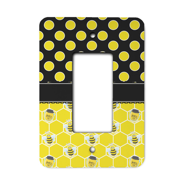 Custom Honeycomb, Bees & Polka Dots Rocker Style Light Switch Cover - Single Switch