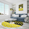 Honeycomb, Bees & Polka Dots Round Area Rug - IN CONTEXT