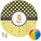 Honeycomb, Bees & Polka Dots Round Beach Towel (Personalized)