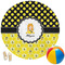 Honeycomb, Bees & Polka Dots Round Beach Towel (Personalized)