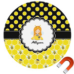 Honeycomb, Bees & Polka Dots Car Magnet (Personalized)