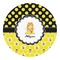 Honeycomb, Bees & Polka Dots Round Decal (Personalized)
