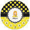 Honeycomb, Bees & Polka Dots Round Mousepad - APPROVAL