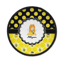 Honeycomb, Bees & Polka Dots Iron On Round Patch w/ Name or Text