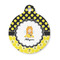 Honeycomb, Bees & Polka Dots Round Pet ID Tag - Small (Personalized)