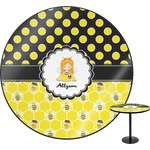 Honeycomb, Bees & Polka Dots Round Table - 30" (Personalized)