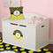 Honeycomb, Bees & Polka Dots Round Wall Decal on Toy Chest