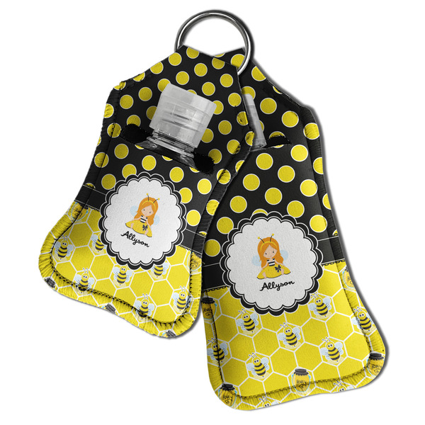 Honeycomb, Bees & Polka Dots Sanitizer Holder Keychain - Both in Case (PARENT)