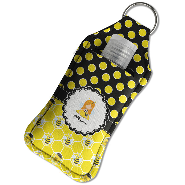 Honeycomb, Bees & Polka Dots Sanitizer Holder Keychain - Large in Case
