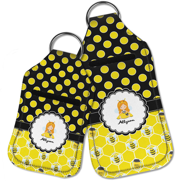 Honeycomb, Bees & Polka Dots Sanitizer Holder Keychain - Parent Main