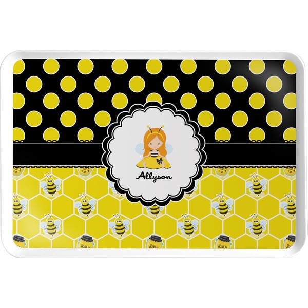 Custom Honeycomb, Bees & Polka Dots Serving Tray (Personalized)