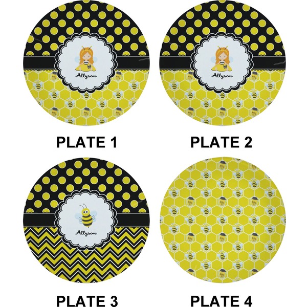 Honeycomb, Bees & Polka Dots Set of Appetizer / Dessert Plates (Approval)