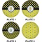 Honeycomb, Bees & Polka Dots Set of Lunch / Dinner Plates (Approval)