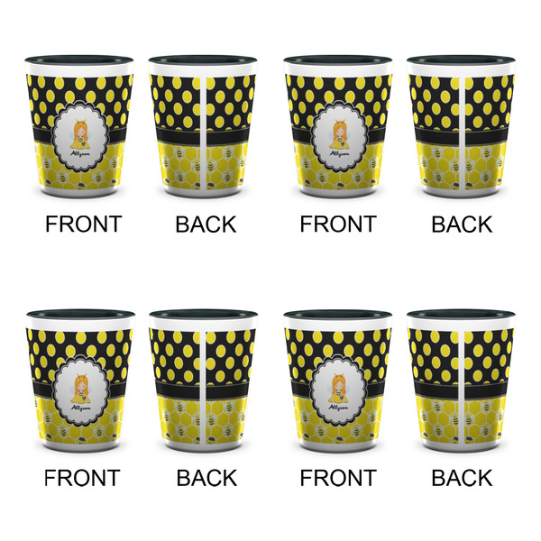 Honeycomb, Bees & Polka Dots Shot Glassess - Two Tone - Set of 4 - APPROVAL