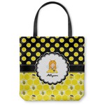 Honeycomb, Bees & Polka Dots Canvas Tote Bag - Small - 13"x13" (Personalized)