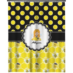 Honeycomb, Bees & Polka Dots Extra Long Shower Curtain - 70"x84" (Personalized)