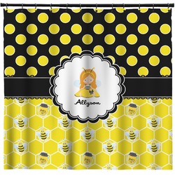 Honeycomb, Bees & Polka Dots Shower Curtain (Personalized)