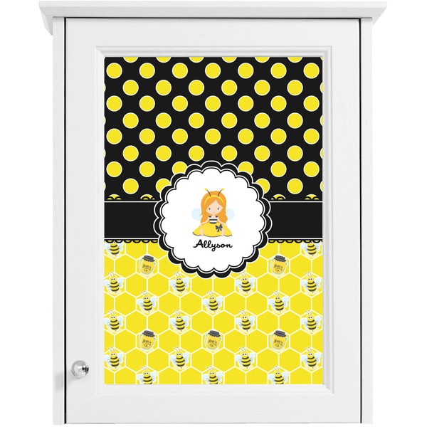 Honeycomb, Bees & Polka Dots Single White Cabinet Decal
