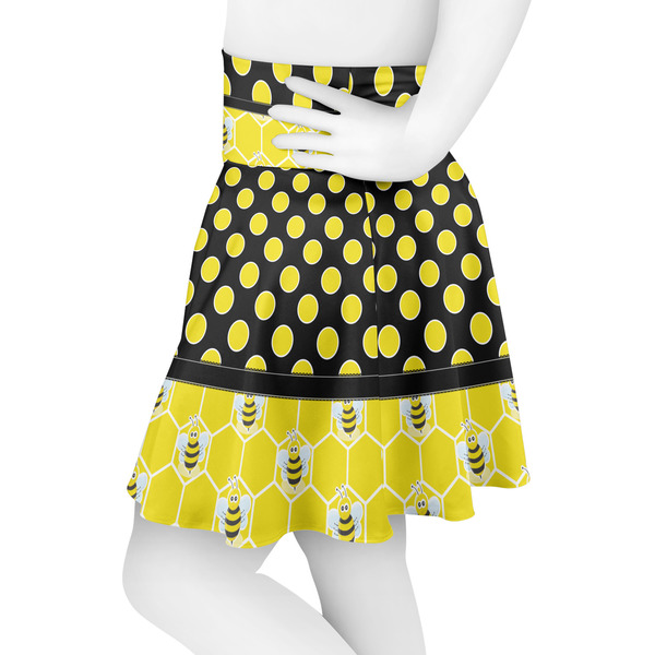 Honeycomb, Bees & Polka Dots Skater Skirt - Side