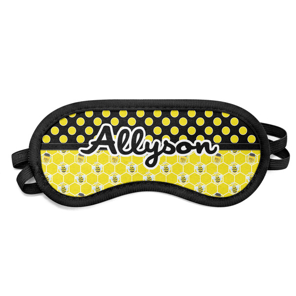 Custom Honeycomb, Bees & Polka Dots Sleeping Eye Mask - Small (Personalized)