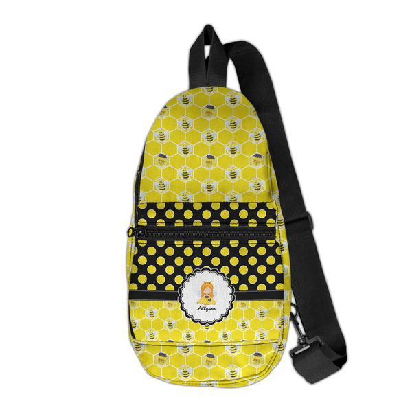 Custom Honeycomb, Bees & Polka Dots Sling Bag (Personalized)