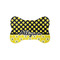 Honeycomb, Bees & Polka Dots Bone Shaped Dog Food Mat (Small) (Personalized)