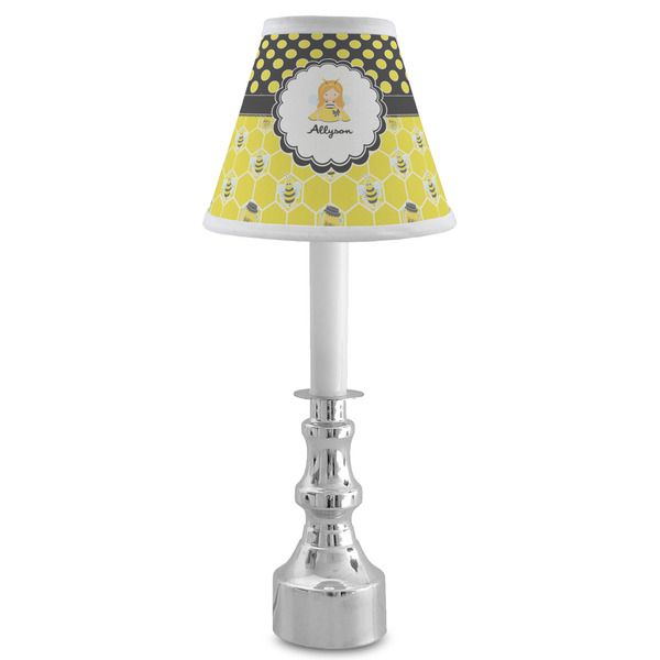 Honeycomb, Bees & Polka Dots Small Chandelier Lamp - LIFESTYLE (on candle stick)