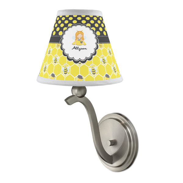 Honeycomb, Bees & Polka Dots Small Chandelier Lamp - LIFESTYLE (on wall lamp)